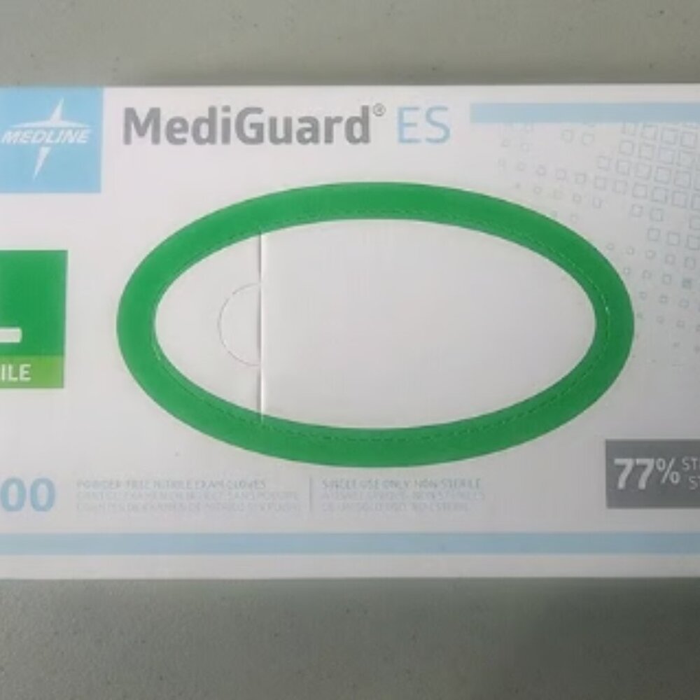 Medline MediGuard ES Nitrile Exam Gloves Large 100 Count